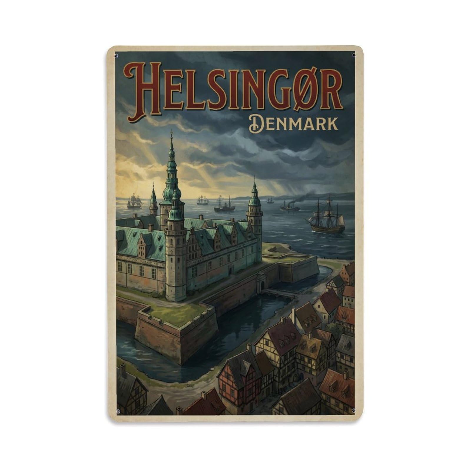 Denmark Helsingor Travel Retro Metal Tin Sign