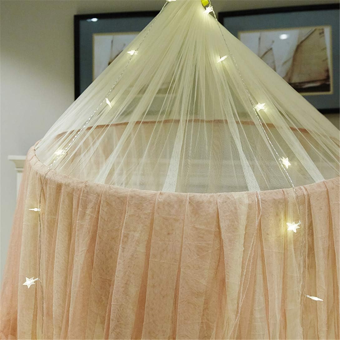 Lotus Karen Contrast Color Bed Curtain – Double Layer Polyester Sheer Mesh Dome Bed Canopy – Round Hoop Princess Mosquito Net for Twin Full Queen King Size Bed