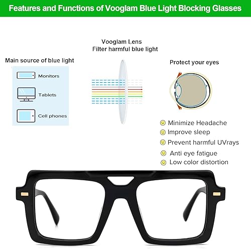 Miniatura 4 de VOOGLAM Gafas de aviador con bloqueo de luz azul para hombres y mujeres, anti fatiga ocular UV Irwin