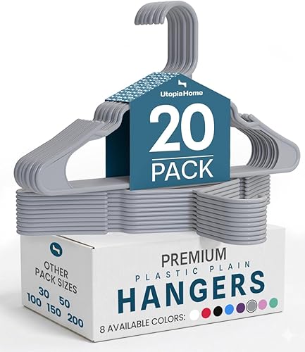 Miniatura 31 de Utopia Home - Perchas de Plástico Paquete de 50 - Percha para Ropa que Ahorra Espacio - Organizadores de Armario y Almacenamiento Duraderos