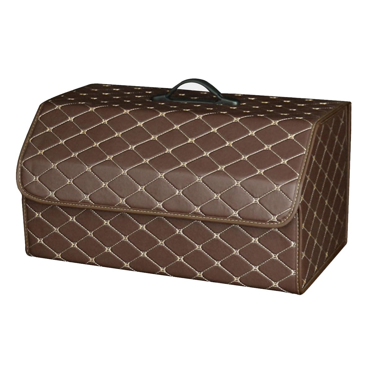 Trunk Organiser Storage for Toyota CHR EV 2020-2023, Car Trunk Storage Box Leather Durable Foldable Car Boot Tidy Box Accessories,Brown-L-54X32X30CM