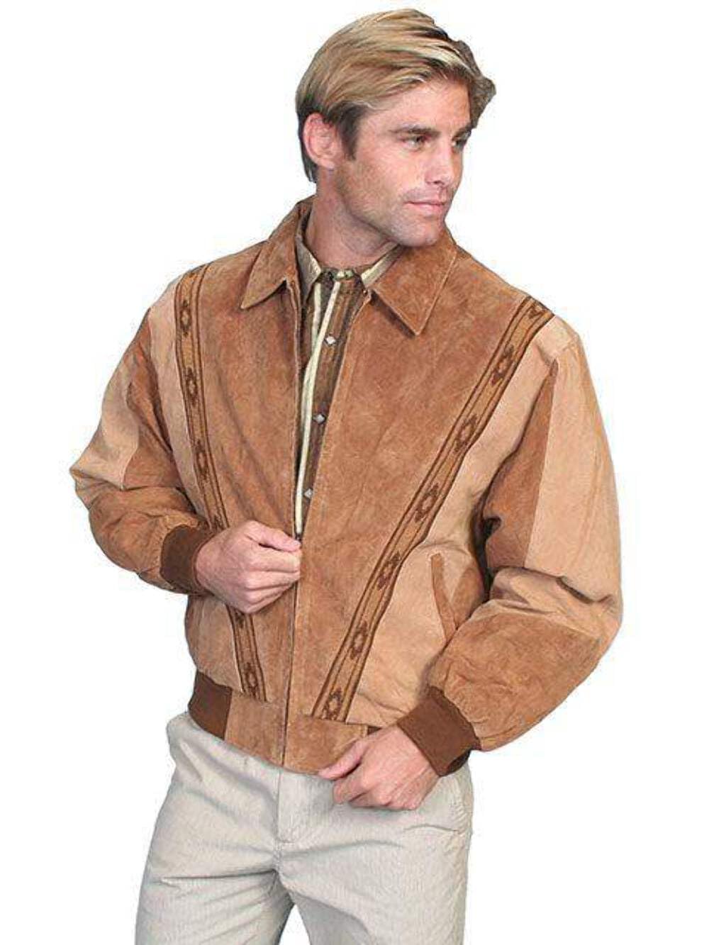 Two-Toned Boar Suede Men's Jacket by Scully