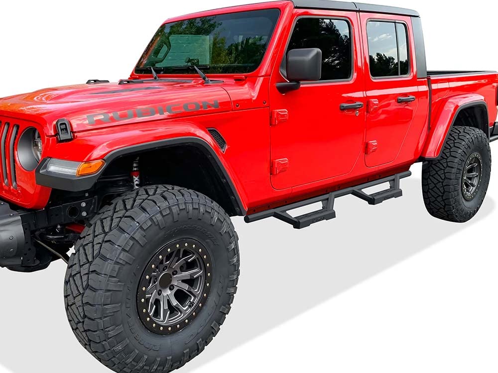 APS Drop Steps Running Boards Compatible with Jeep Gladiator 2020-2025 Crew Cab | 304 Stainless Steel Side Steps Nerf Bars | Anti-Slip | 500lbs Capacity | 5-Year Warranty
