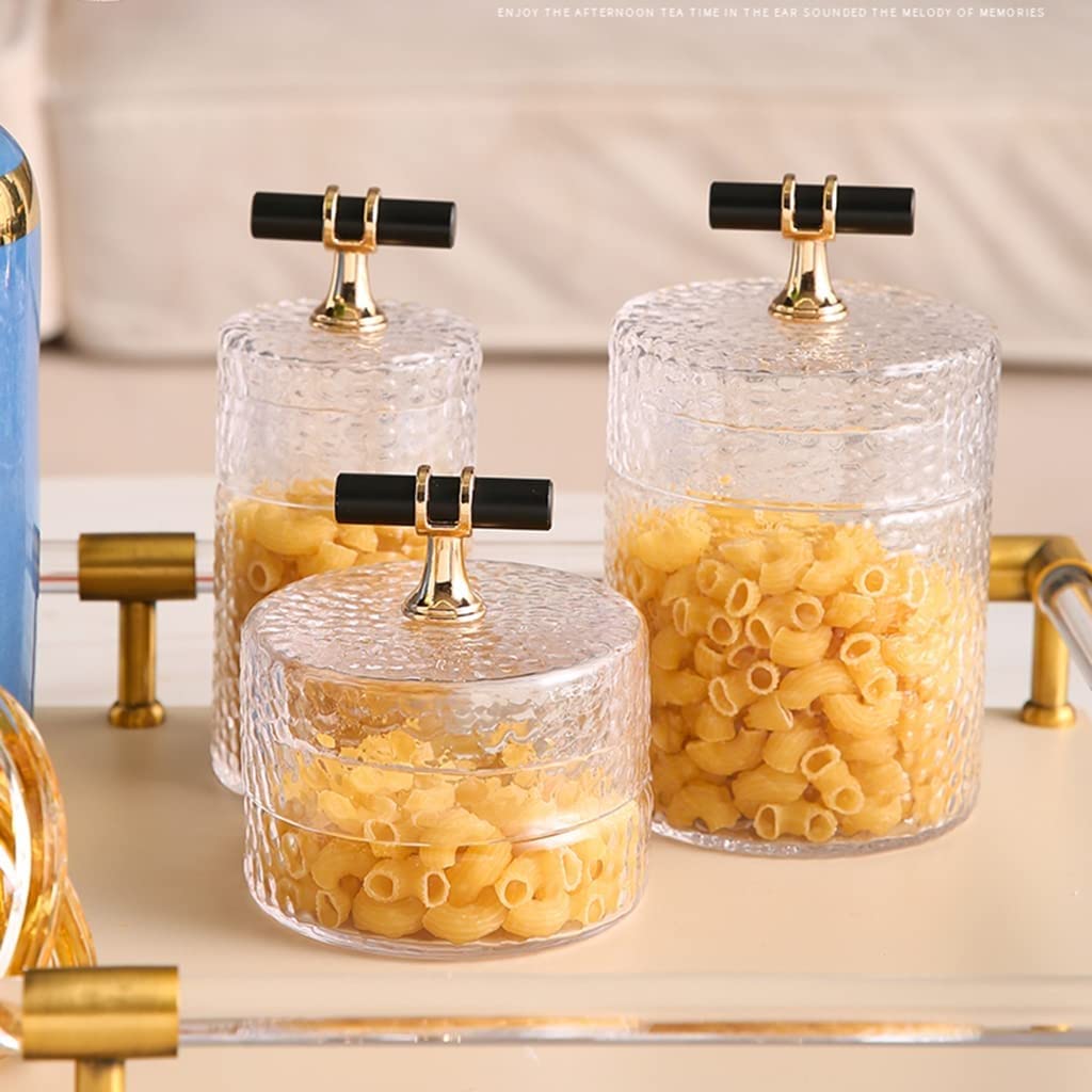 Tarro de Caramelo, Tarro de Caramelo de diseño Moderno, tarros de Cristal para Dulces con Tapa y Mango de Metal, tarros de Caramelo para Buffet de Dulces