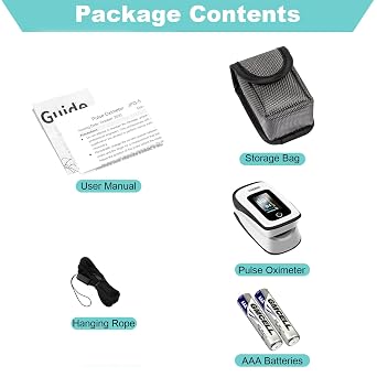 Pulse-Oximeter Fingertip-Finger Pulse-Oximeter o2-SpO2 - Batteries 2 AAA Included Lanyard OLED Screen YIDERBO