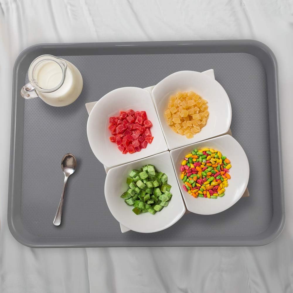 Plastic Fast Food Serving Tray, 12 Pack Restaurant Trays, Grey - Image 5