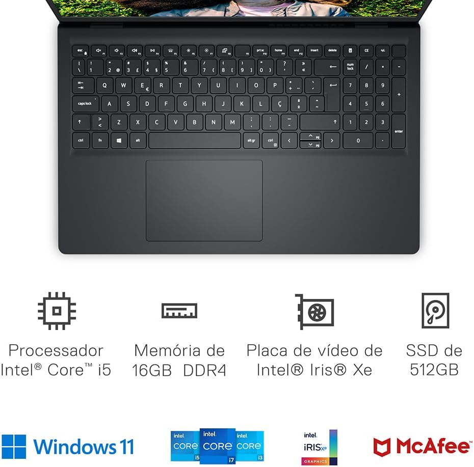 Notebook Dell Inspiron I15-I120K-M30P 15.6" Full HD 12ª Geração Intel Core i5 16GB 512GB SSD Windows 11 Preto 2