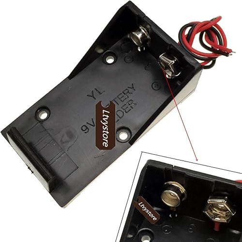 Miniatura 5 de Soporte de clip de batería de 9 V, negro, 12 piezas de una sola ranura ABS de 9 voltios, caja de contenedor, almacenamiento de baterías de plástico