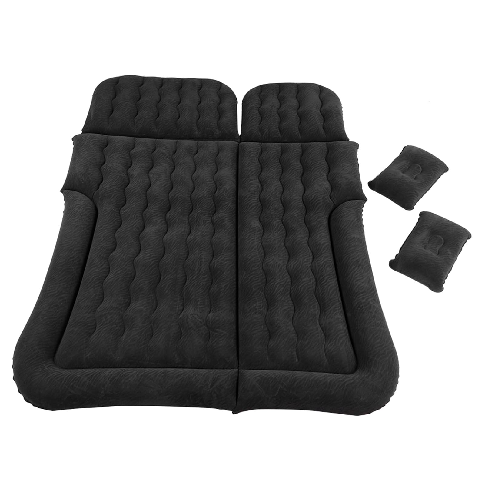 YWBL-WH Letto Gonfiabile per Auto, Floccaggio Premium e PVC, Comodo Tappetino da Viaggio per SUV, Minivan e Camion, Dimensioni da Aperto 68,5 X 49,6 Pollici per Campeggio e Viaggi su Strada (BLACK)