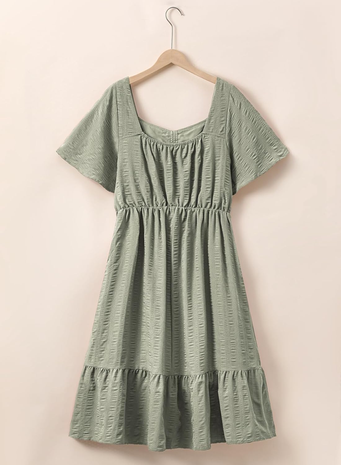 Eytino Womens Plus Size Summer Dress Short Sleeve Sweetheart Neck Ruffle Tiered Maxi Long Dresses(1X-5X) - Image 7