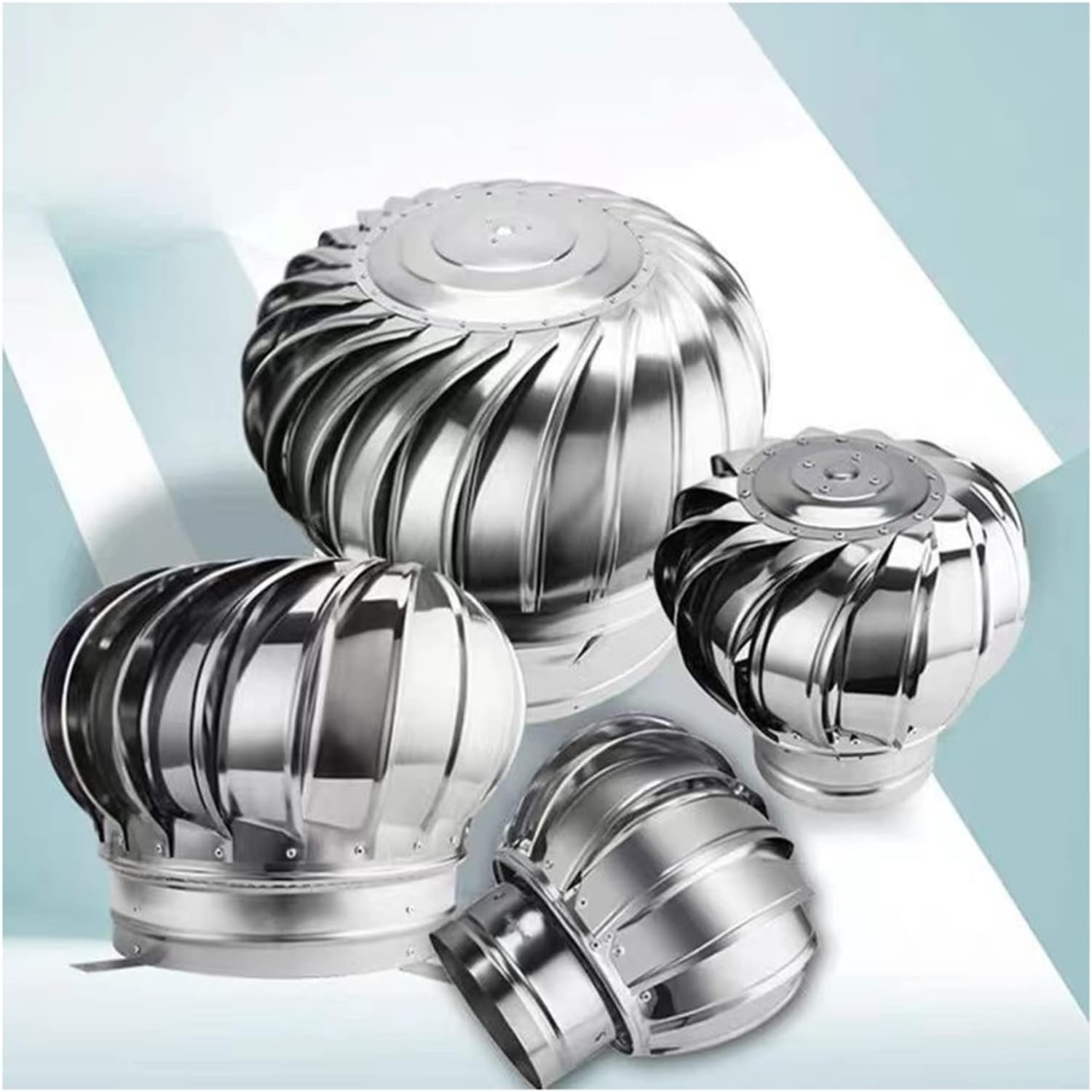 Stainless Steel Chimney Flue Cowl Pipe Rain Cover,Rotating Chimney Cowl，Stainless Steel Fireplace Chimney Caps Spinner，Rotating Cap, Top, Hat, Cover for Flue Pipe (Size : 400mm/15.74in)