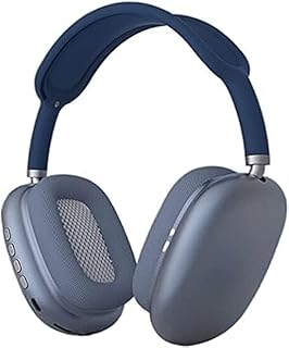 سماعة رأس لاسلكية بلوتوث متوافق مع جميع الهواتف سماعات الأذن (BLUE)، أزرق