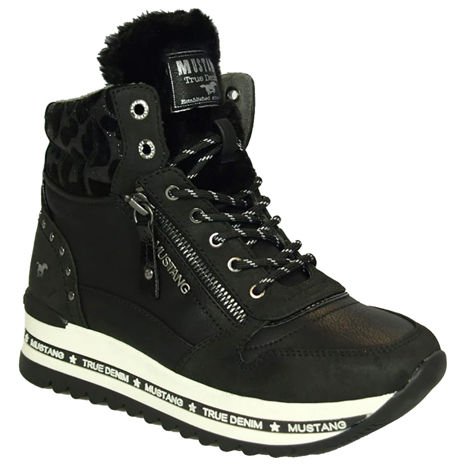 MUSTANG Damen Stiefelette Schnürboots Plateau 1364-503