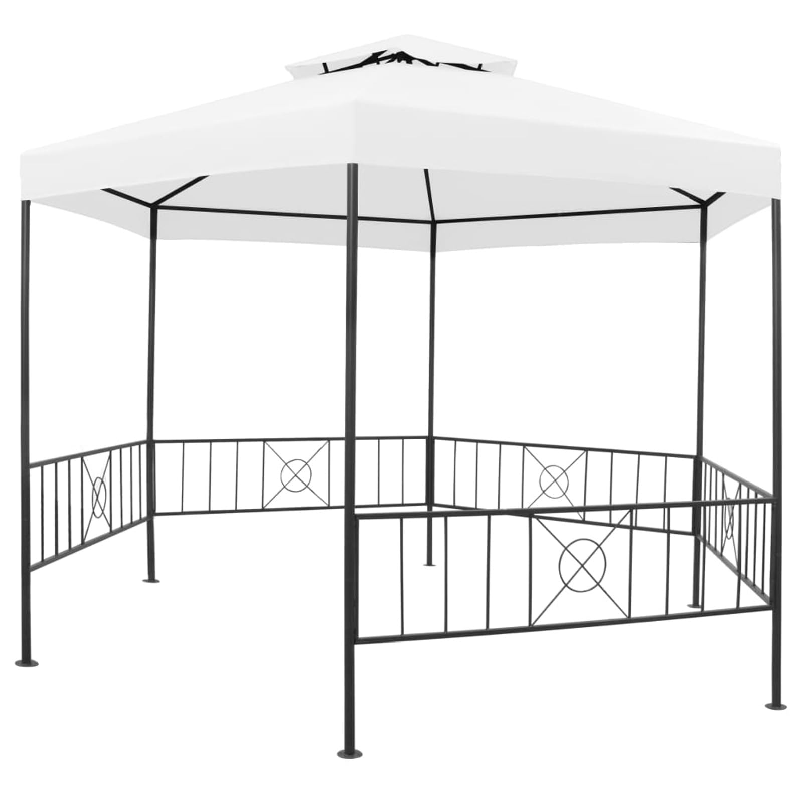 Gazebo da Giardino 323x275x265 cm Bianco 180 g/m²,Protezione UV,Gazebo,Gazebo da Giardino,Gazebo Esterno Resistente-312233