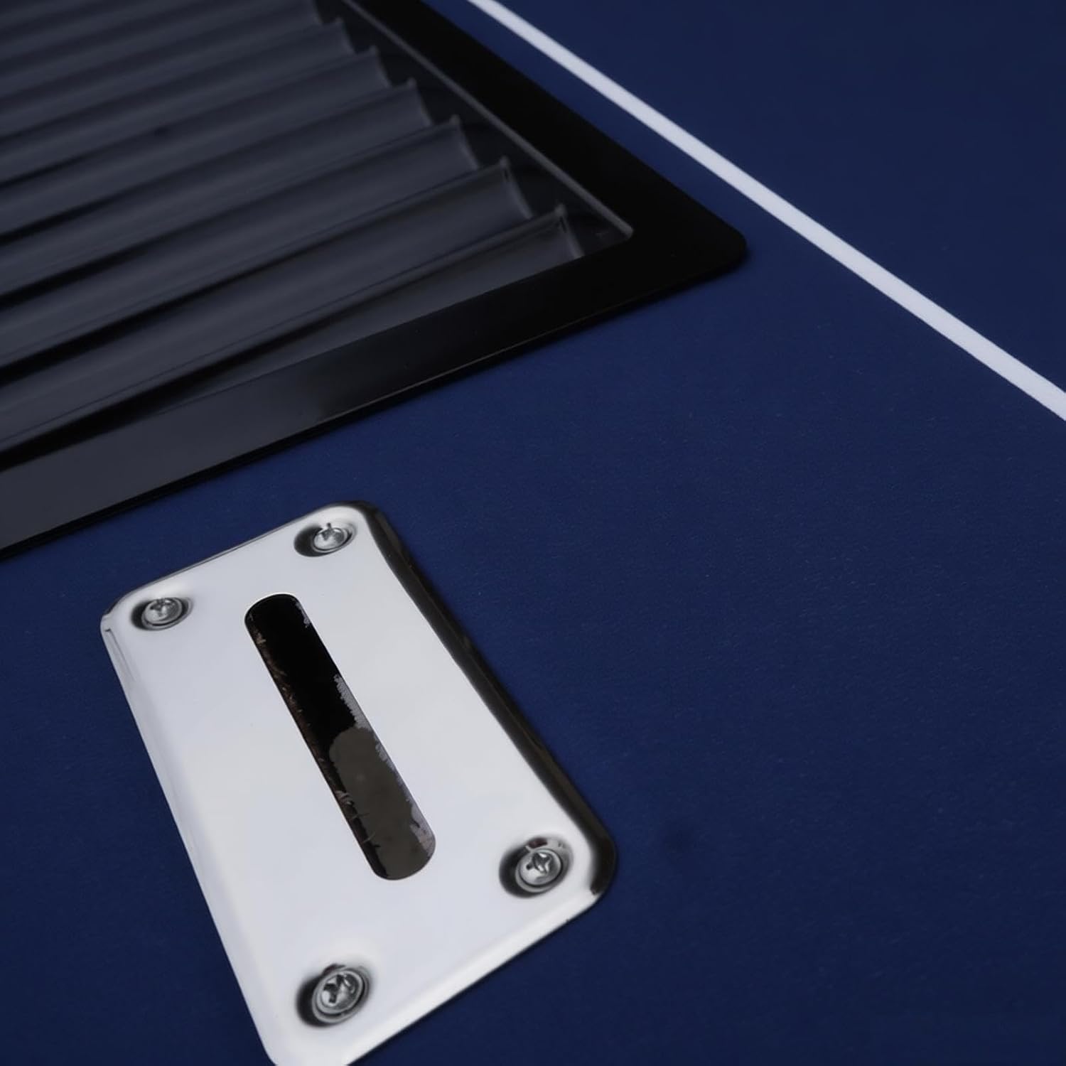 Poker Table for 10-Player Baccarat Blackjack Texas Holdem Casino Games with Chip Tray Drop Box Dealer Spot, Blue