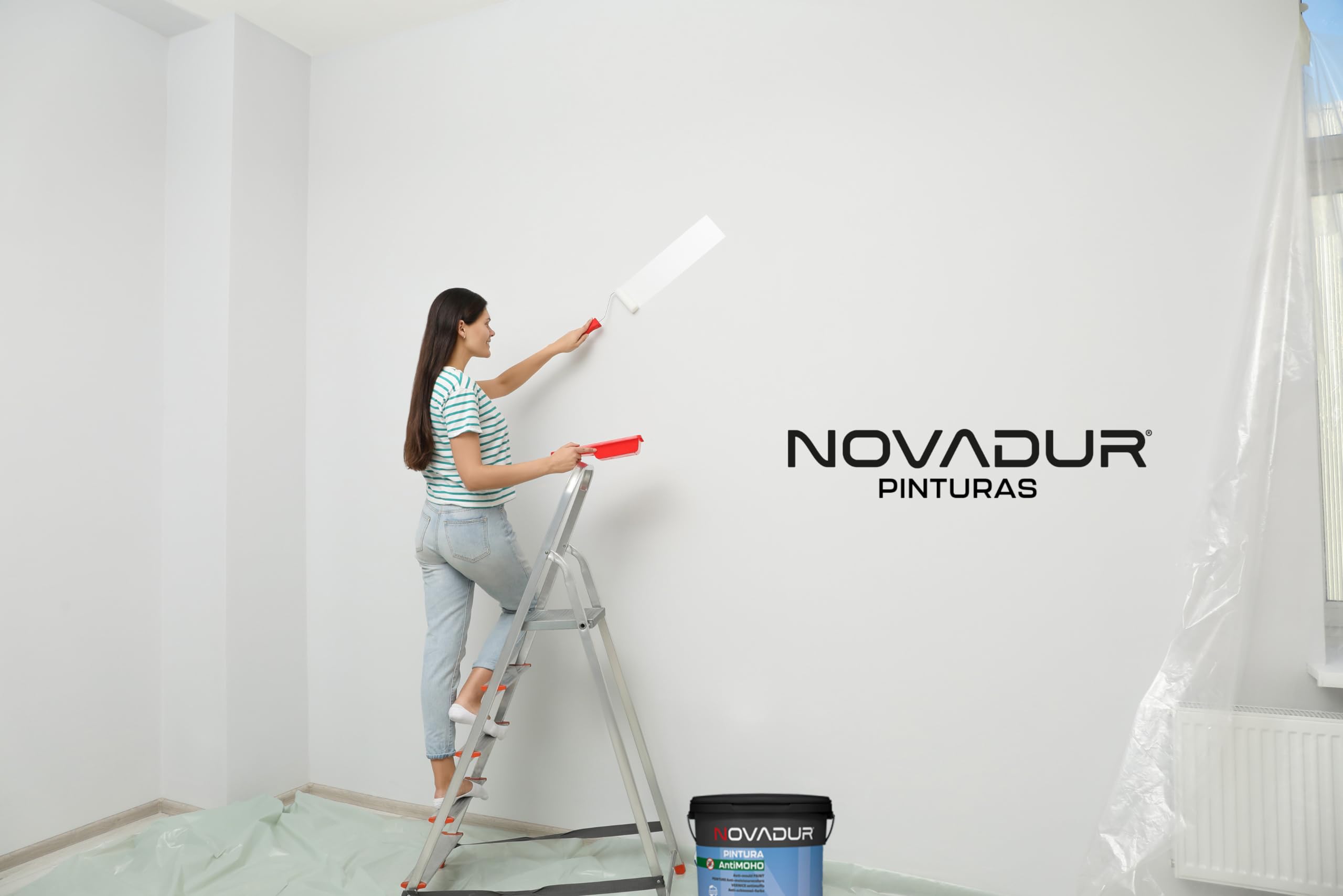 Pittura bianca antimuffa per muri | STOP MOHOS E Funghi | Anti-umidità interna - esterno | Ottimo per Cucina e Bagno | 4 litri - 5 kg | Vernice acrilica setosa al tatto
