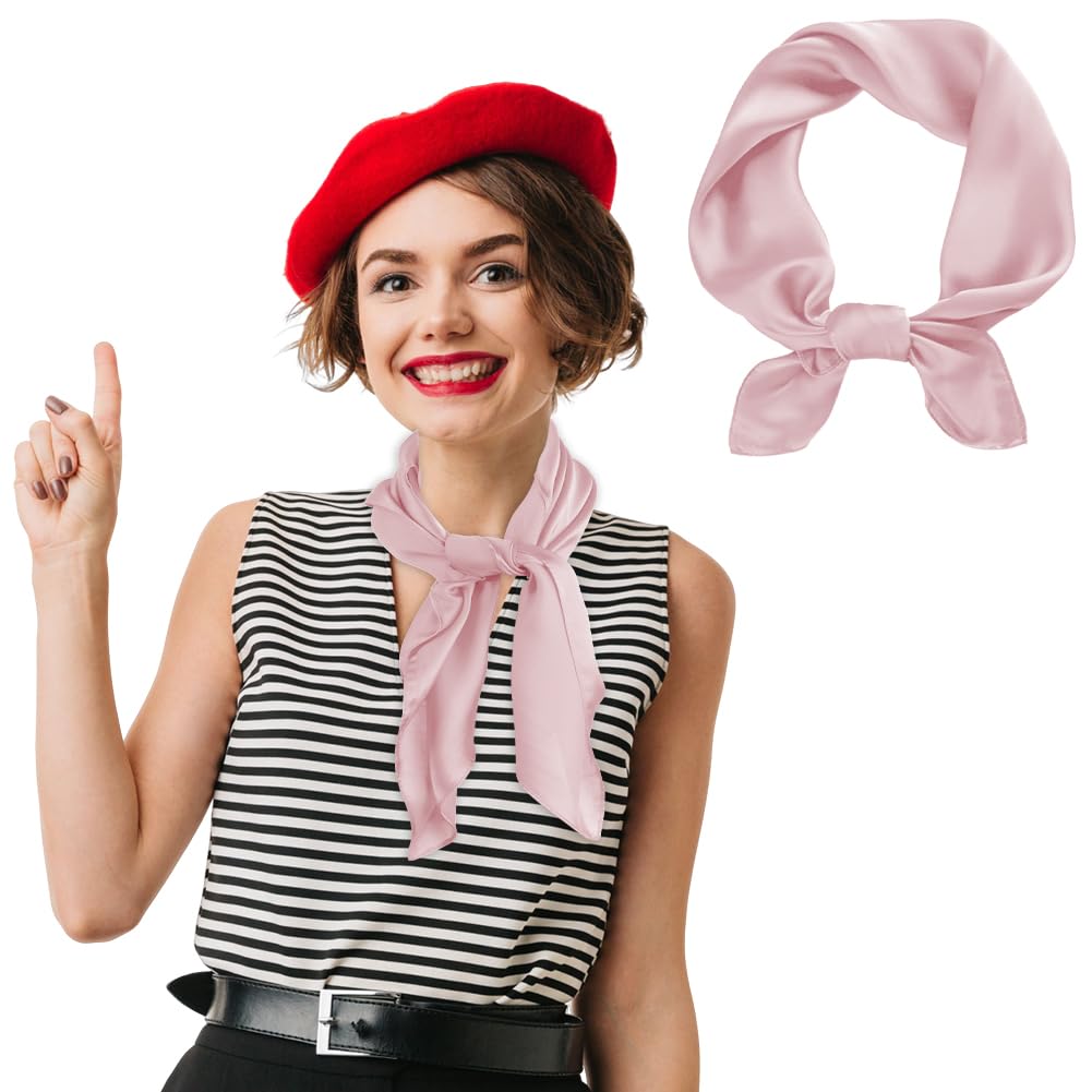 Kwadratowy satynowy jedwabny szalik zwykły szalik na szyję, lekka jednokolorowa bandana owijana kwadratowa duża kwadratowa satynowa chusta na głowę do włosów, akcesoria klasyczny szalik do