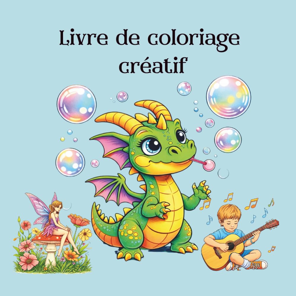 Livre de coloriage créatif pour enfants: Animaux, nature, personnages et scènes du quotidien – Pour stimuler la créativité et l’imagination.