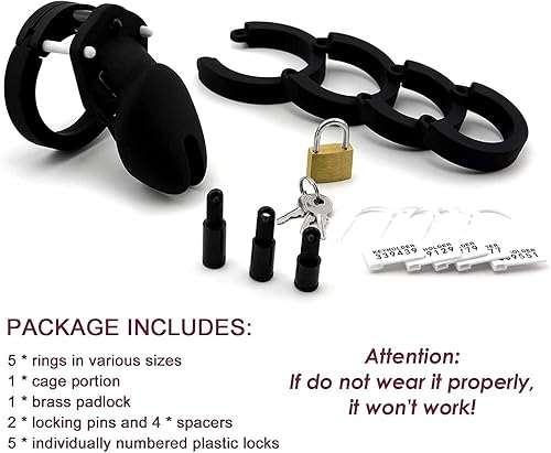 Miniatura 2 de Chastity Cage-Dispositivo de castidad masculino de silicona suave con cerradura, equipo de bondage para hombres, diseño amigable para principiantes,