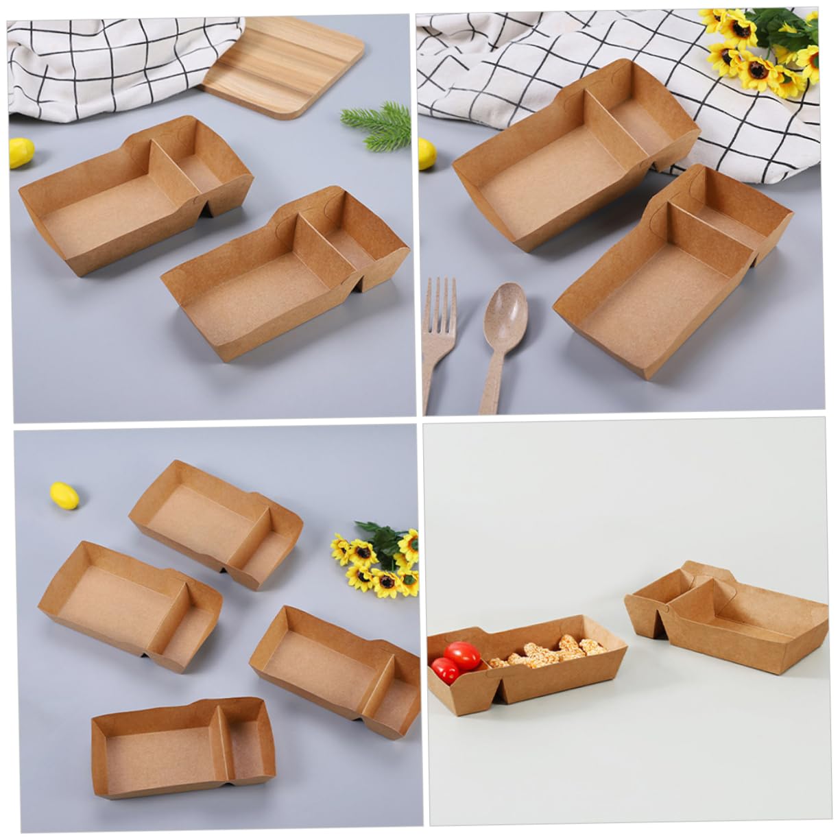 Anneome 100pezzi Scatole Alimentari Carta Per Snack Contenitori Multifunzionali Per Fritture Feste e Picnic Capacità Generosa Di Facili Da Usare e Design Elegante