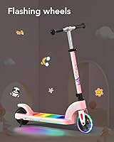 Vista 19 de ANHAO Patinete eléctrico para niños de 6 a 12 años (principalmente de 6 a 10 años), scooter eléctrico para niños con altura ajustable, scooter