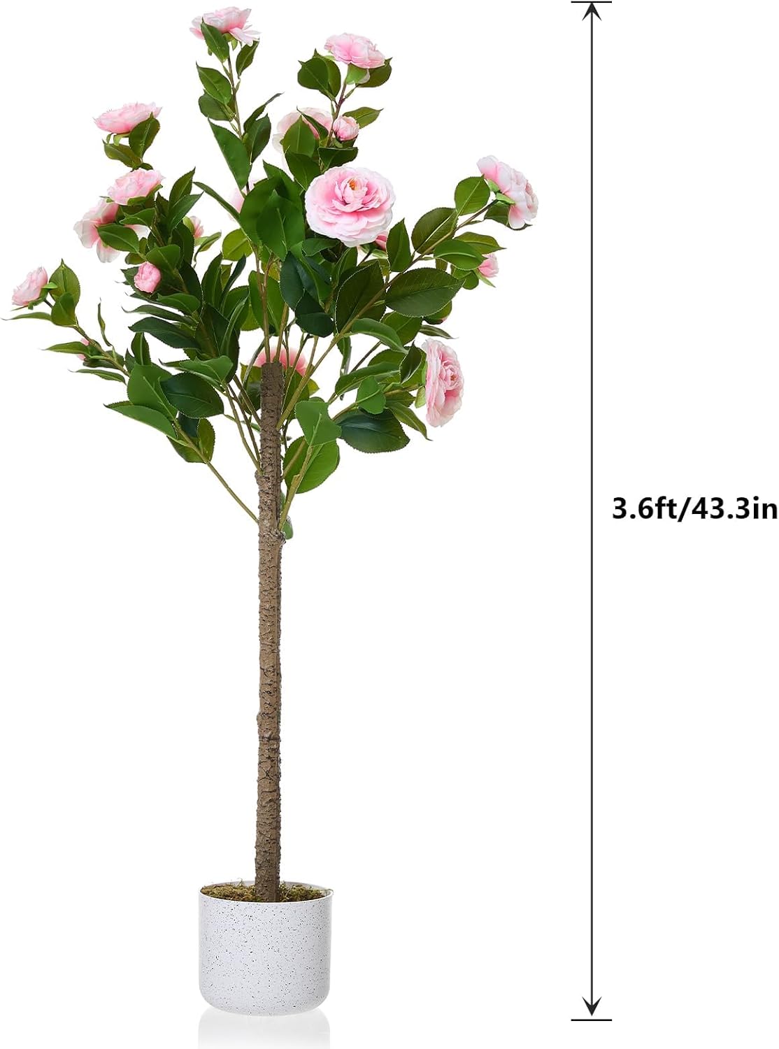3.6FT Pink Camellia Artificial Plants in Pots, Set of one – Lifelike Flower Trees for Indoor and Outdoor Decor, Ideal for Weddings and Events