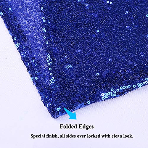 Trlyc Royal Blue Sequin Tablecloth - 60X84Inch Glitter Tablecloth Rectangle Party Wedding Christmas Table Cloth #TOP3