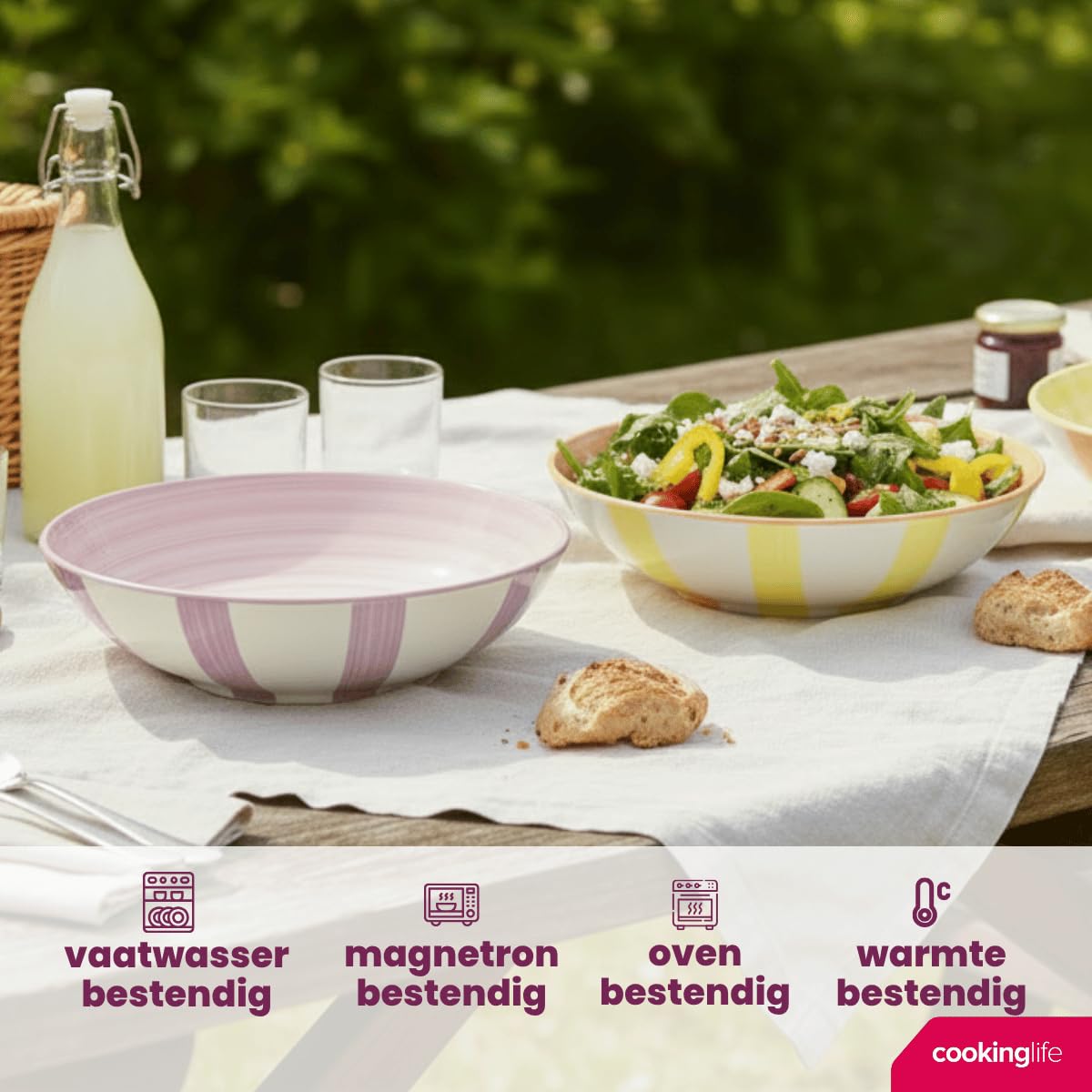 Cookinglife głębokie talerze / talerz na makaron wiosenne wibracje Ø 21 cm - 6 sztuk
