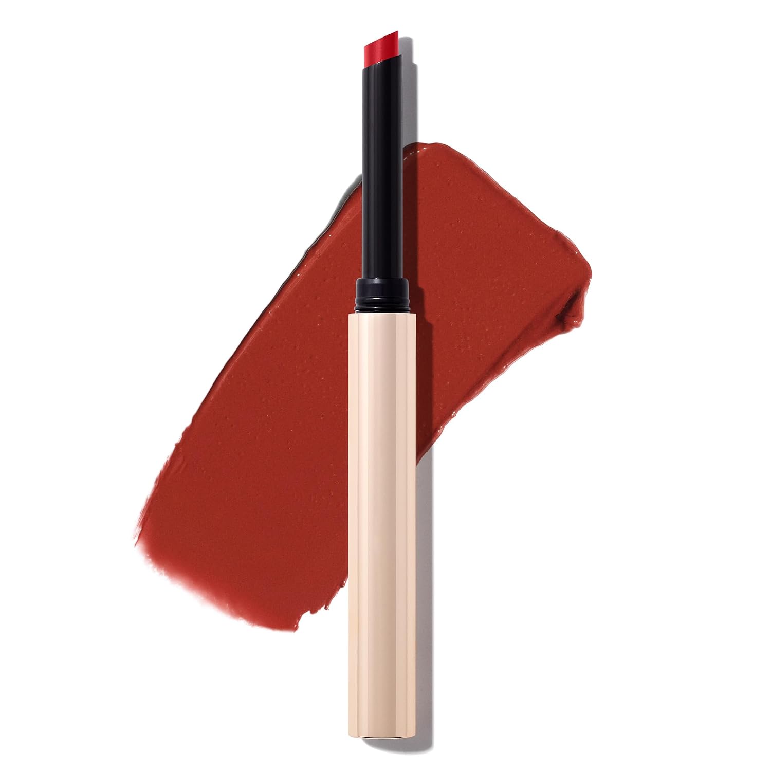 MAKE Beauty Cream Supreme Long-Lasting Lipstick. High Impact Hydrating Lip Color with Emollient Moisturizing Formula. Creamy Semi-Glossy Lipstick - Shade, Red Rock