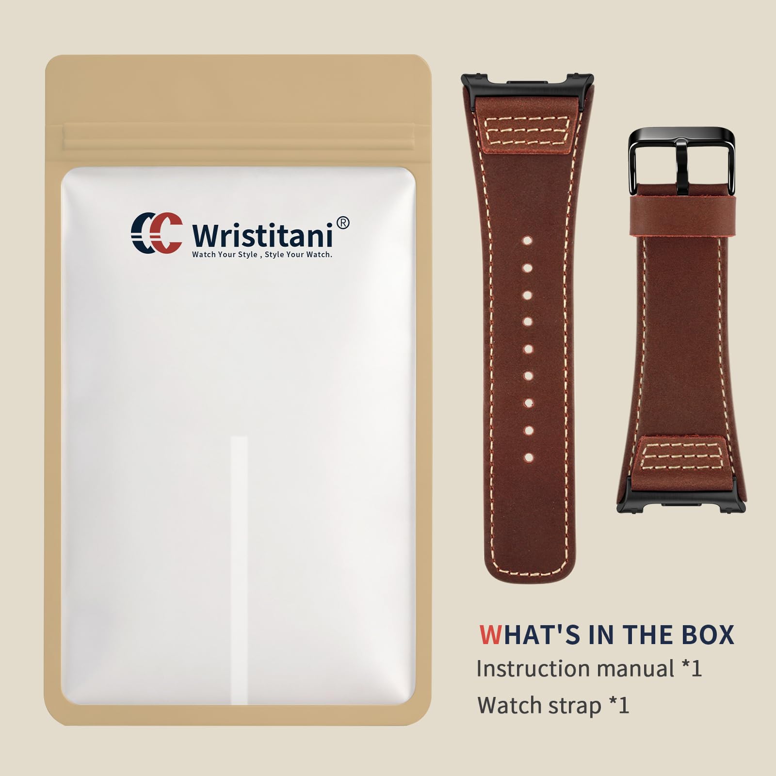 Wristitani Leather Strap for Samsung Galaxy Watch Ultra/9/8/7/6/5/4 — Amazon image 6