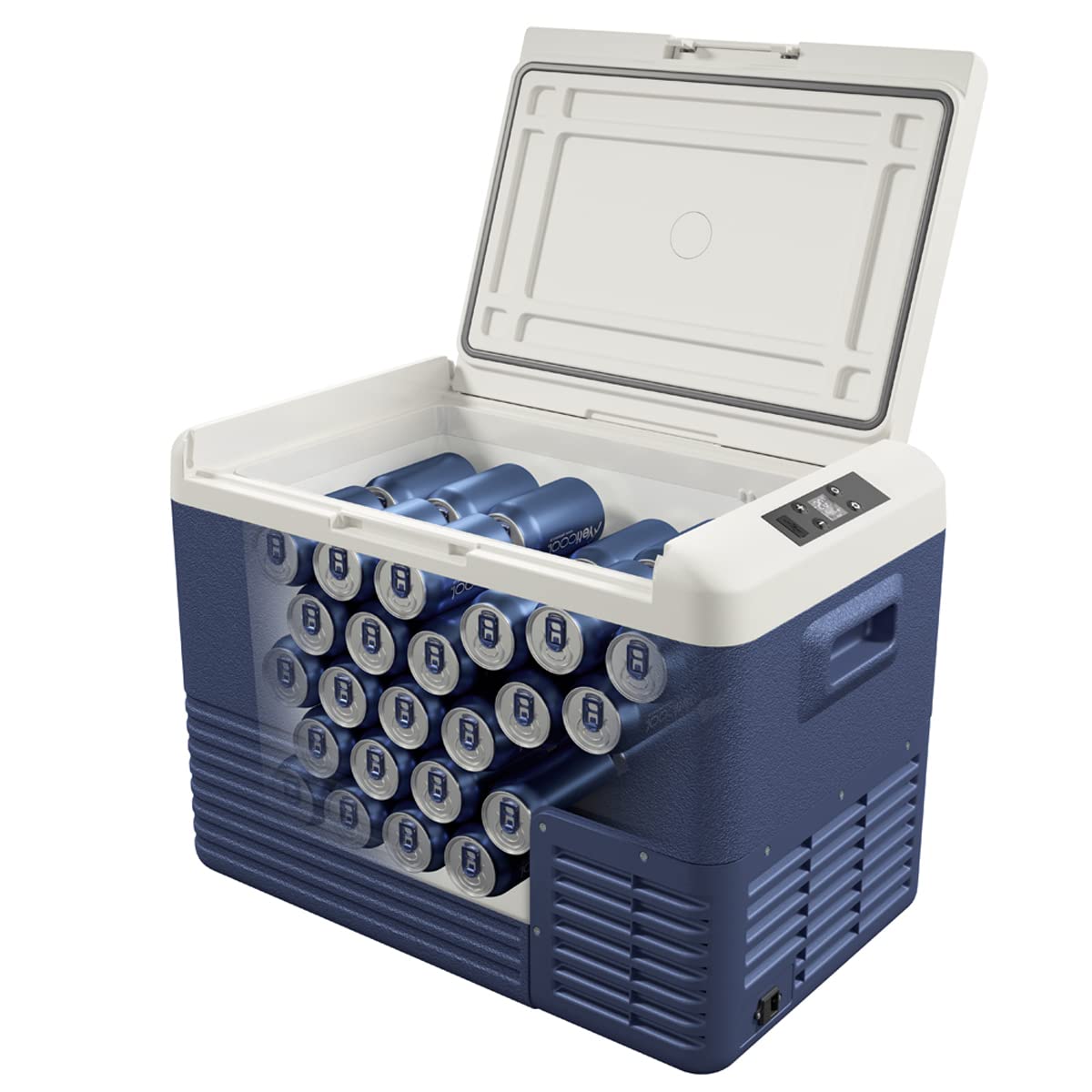 YetiCool LX40 BLUE Elektrische Kompressor-Kühlbox, App Steuerung per Bluetooth, 12/24 V und 230 V, mit USB Anschluss für Auto, LKW, Boot, 37 Liter