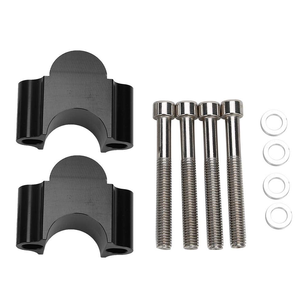 Qiilu Riser Manubrio Moto Alluminio 7/8in, Adattatore Montaggio Altezza Riser 28MM per ATV Moto (Nero)