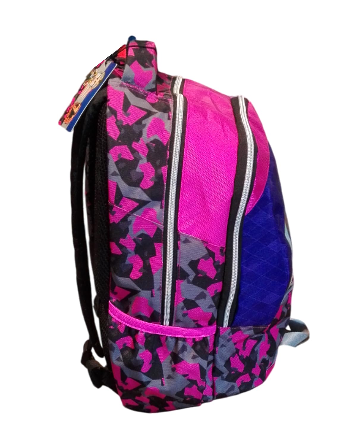 Zaino Scuola tondo Lyon WGF rosa viola per bambine ragazze scuola primaria - 2 Scomparti zip + astuccio 3 piani completo + Omaggio 7 Penne Scatto cancellabili e Portachiave paillettes