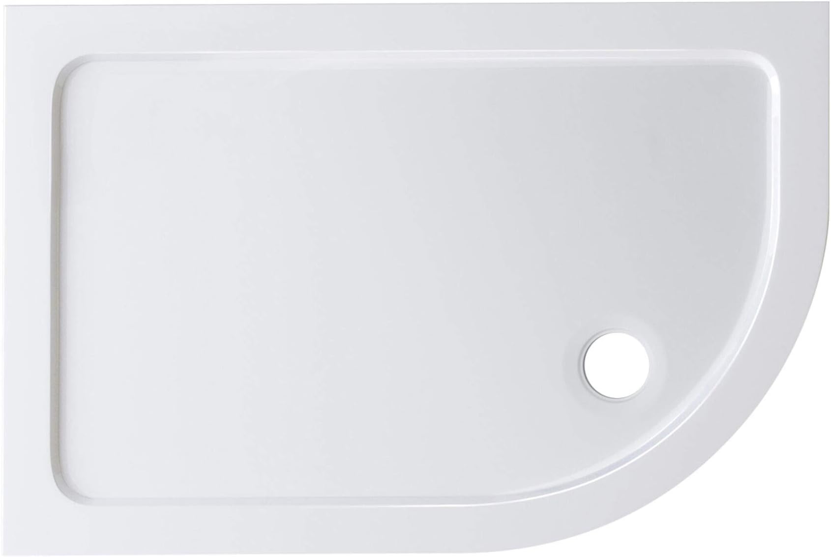 Offset Quadrant 1200 x 800 mm Stone Shower Enclosure Tray - Right