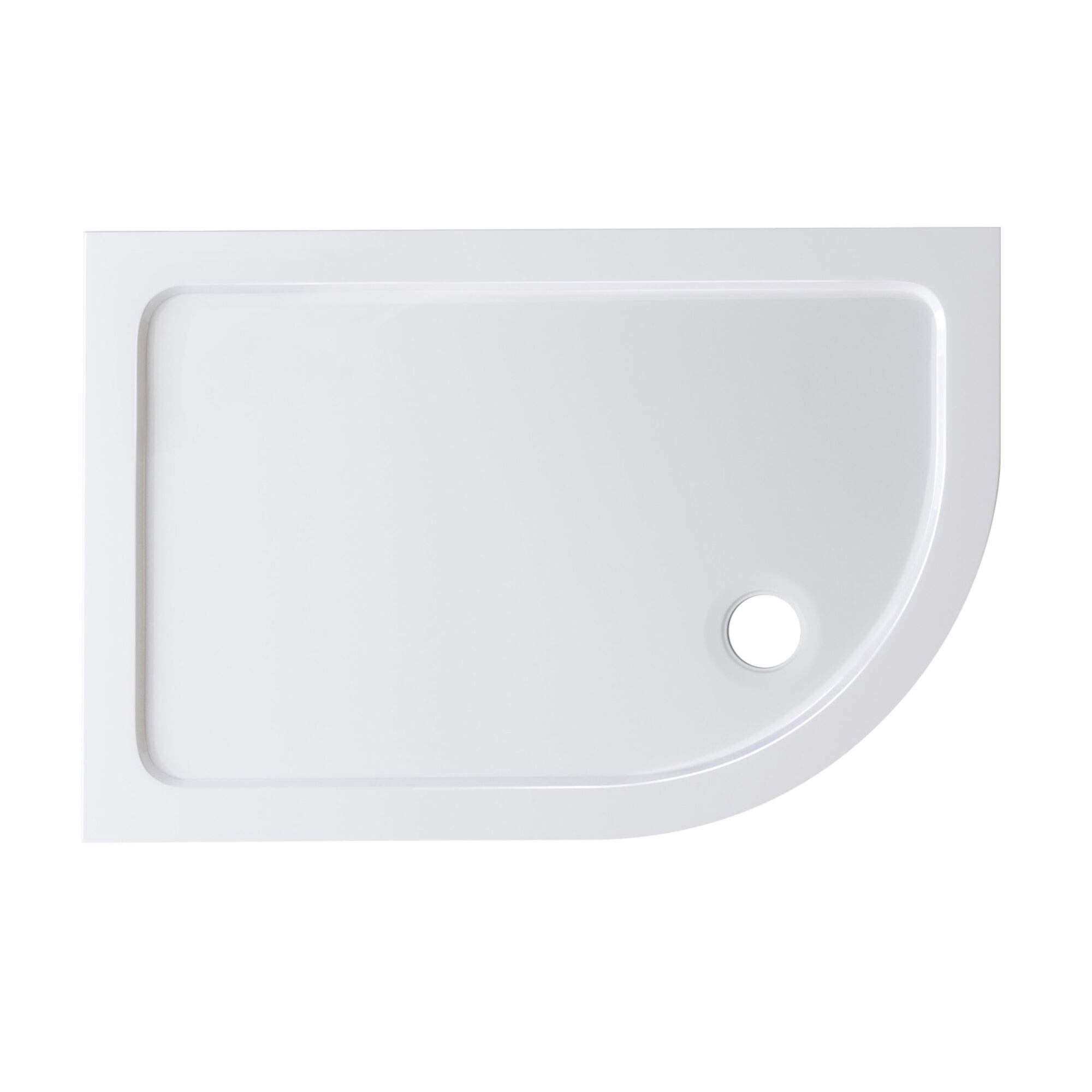 Offset Quadrant 1200 x 800 mm Stone Shower Enclosure Tray - Right