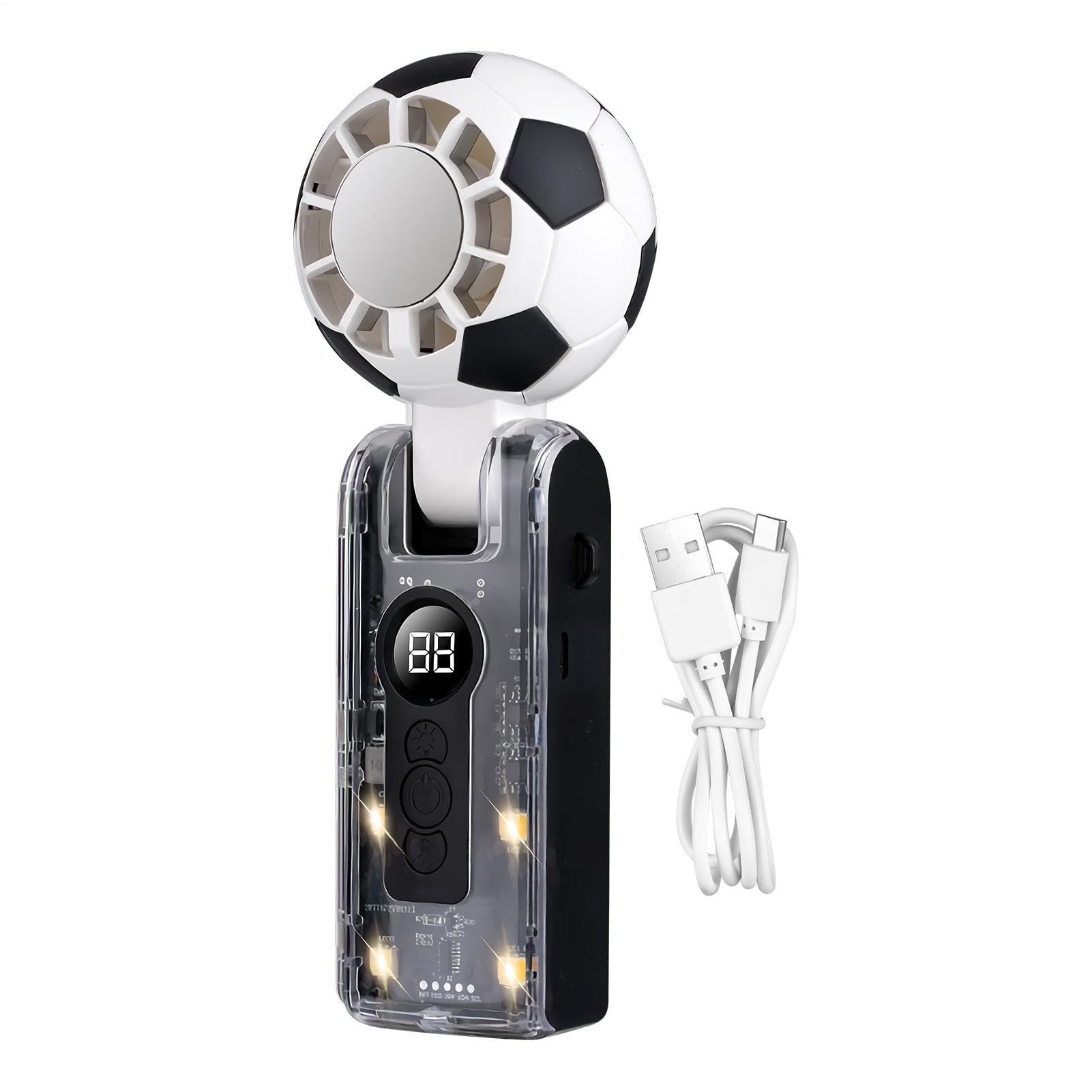 Ventilateur portable à main football à réglage multi-niveaux compact