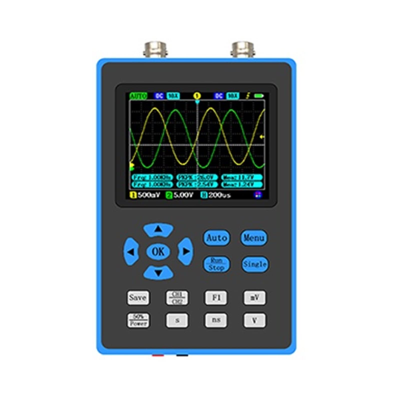 Herramientas portátiles de Prueba Funcional para e Osciloscopio Digital de Ancho de Banda DSO2512G 120M Tasa de muestreo de 500MSa/s con osciloscopio de análisis FFT de Doble Canal