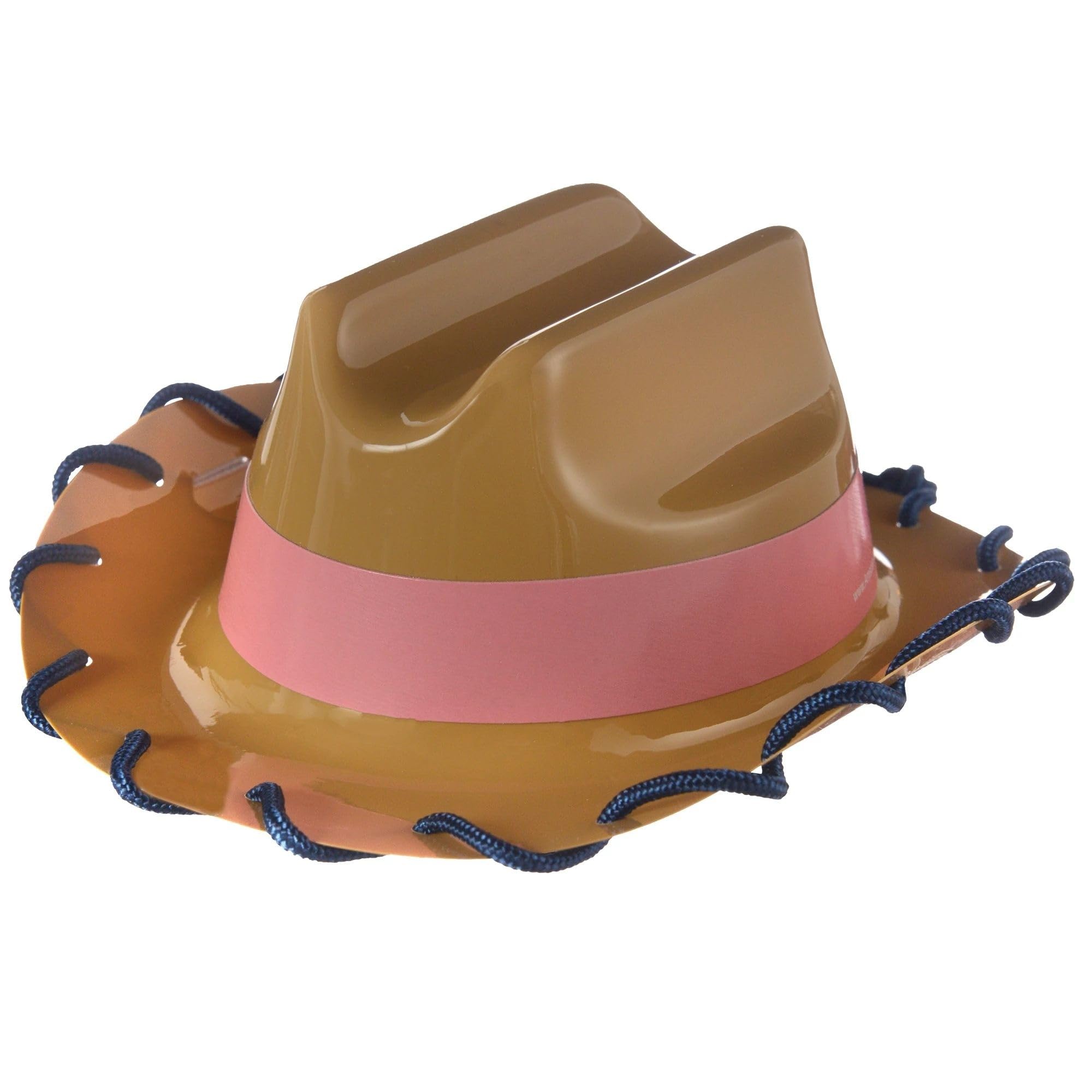 Brown Saddle Up Mini Cowgirl Plastic Hat (Pack of 4) - 2.2