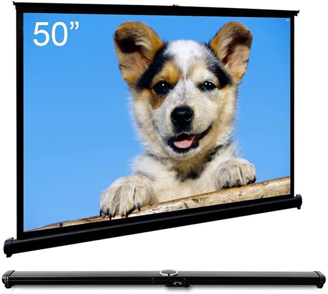 Cocar 50" Portable Projection Screen for Mini/Professional LED/LCD/DLP Projector Self Standing Pull-Out Style Indoor Outdoor Home Cinema - 4:3/16:9 Compatiable