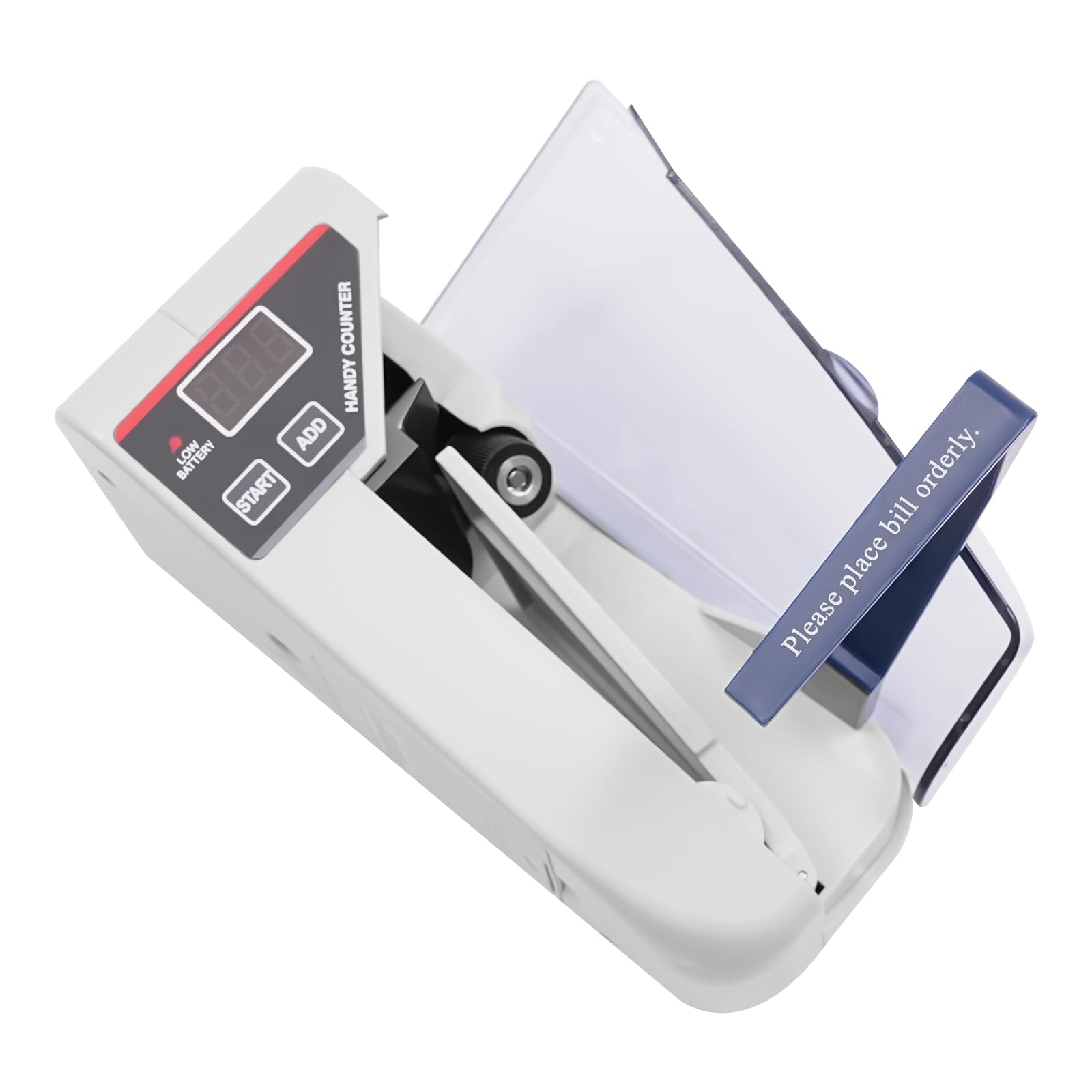 Mini contatore di denaro, portatile, portatile, con schermo a LED e supporto, per banche, negozi, 600 fogli al minuto