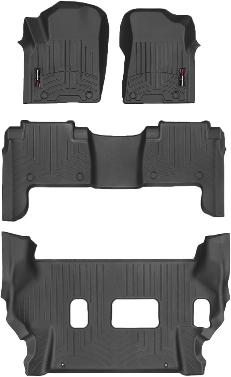 WeatherTech Custom Fit FloorLiners for Infiniti QX80, Armada, Full Set (441502-1-2-449562), Black