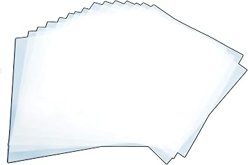 12" Mylar Sheets 7.5Mil 30cm White for Airbrush Stencil Cutting, Quilting Patterns, Cricut - 60 Pack