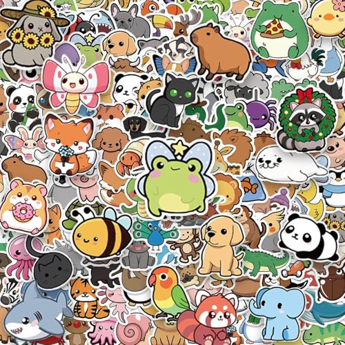 200PCS Animal Stickers for Kids Cute Sticker for Water Bottle Guitars Laptop Fun Waterproof Vinyl Kawaii Animals Decal Pack for Boys Girls Teachers Teenagers Classroom Prizes for Students
