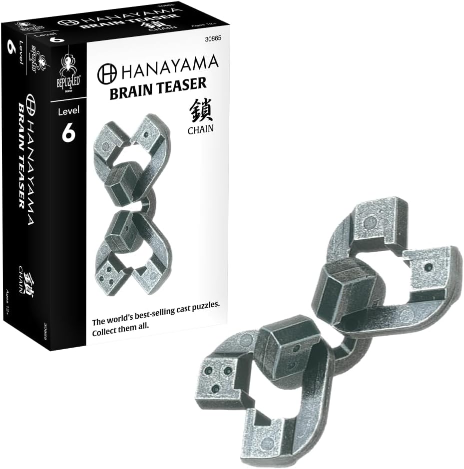 BePuzzled Level 6 Chain Hanayama Cast Metal Brain Teaser Puzzle
