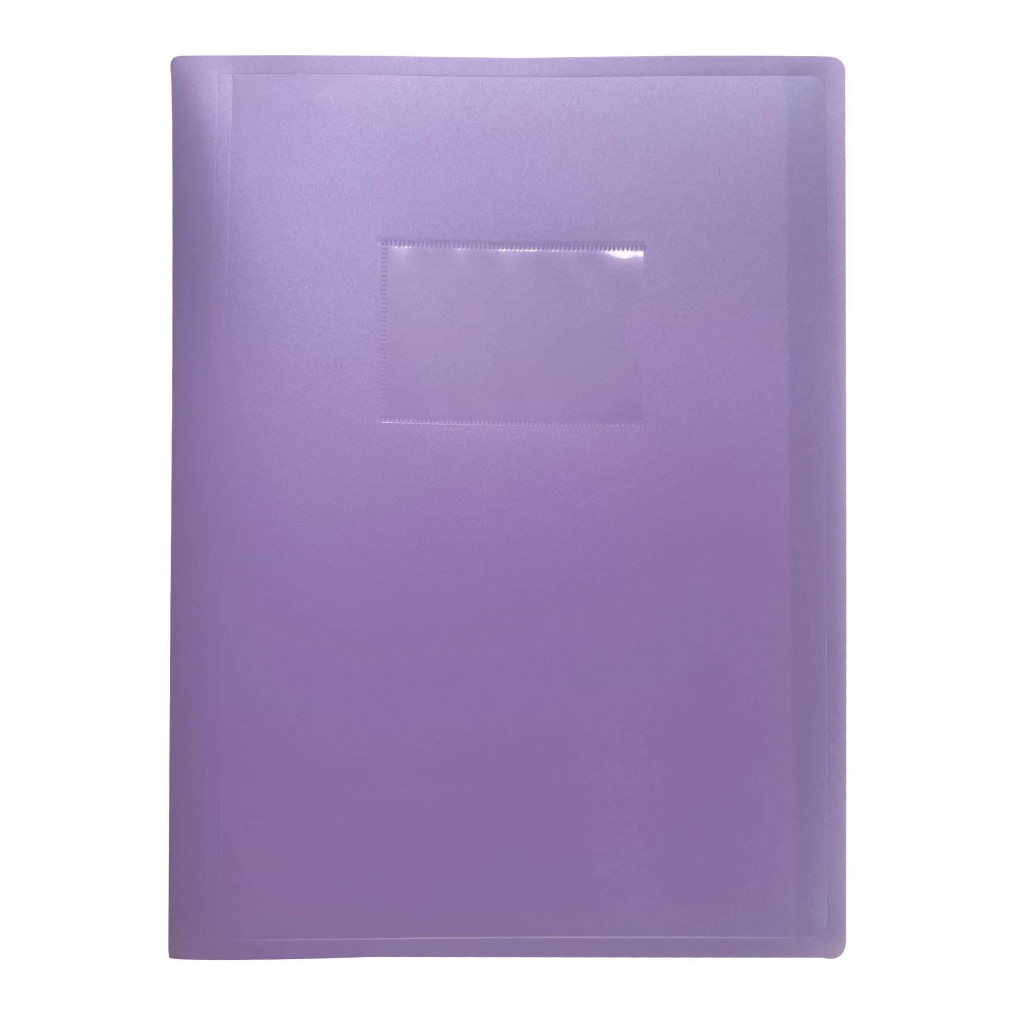 A4 Pastel Purple Coloured Flexicover 20 Pocket Display Book with Card Pocket - for Office Project Presentation, School and University Assignment.