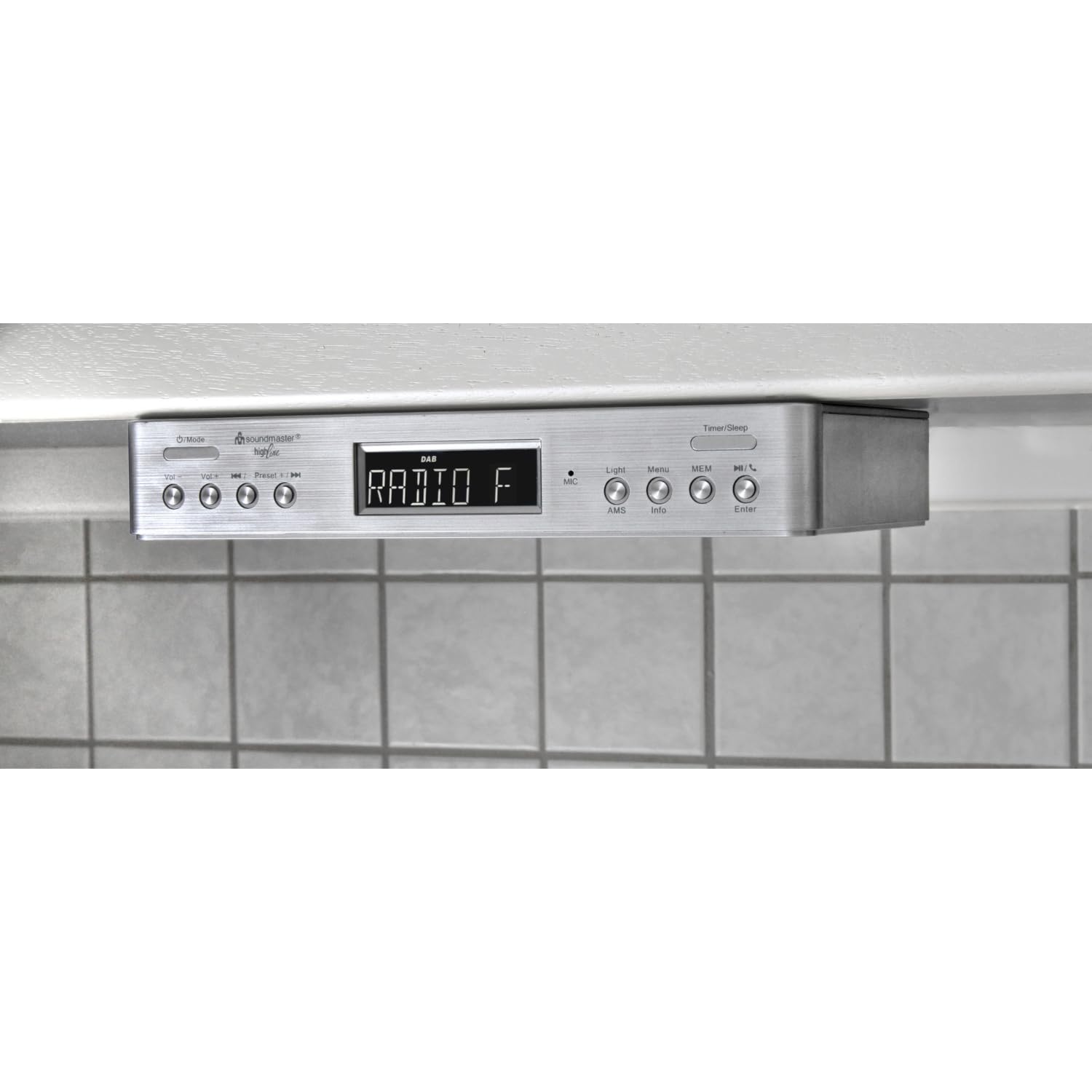 soundmaster UR2045SI Radio de Cuisine Dab+, FM Bluetooth, FM, Dab+ Fonction Mains Libres Argent