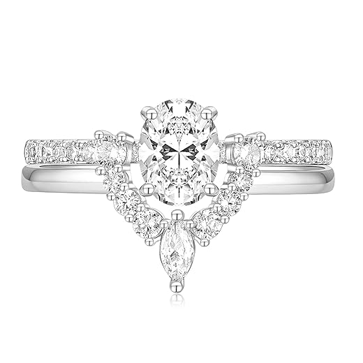 Stackable CZ Engagement Ring Set
