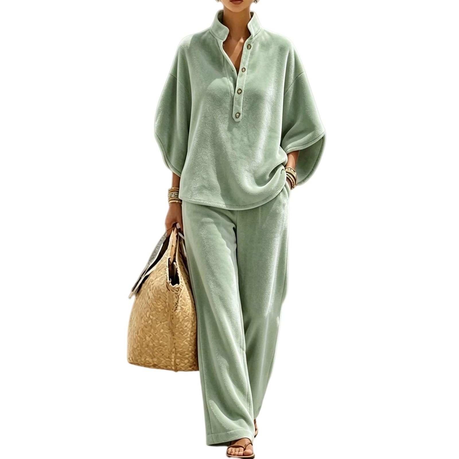 Completo Fitness Donna 2 Pezzi Completi Sportiva Manica Lunga Scollo a V Tuta Da Ginnastica Completo Palestra Elegante Set Top E Pantaloni a Gamba Larga Tute Per Jogging Yoga Fitness Da Casa Autunno