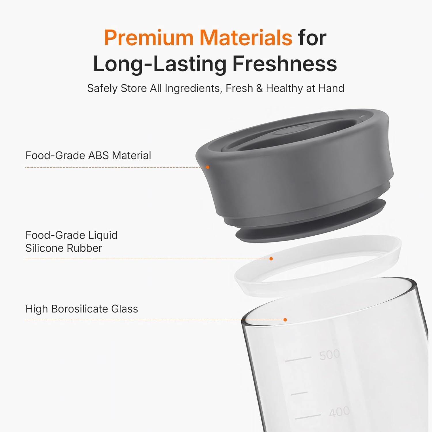 2-Pack Airtight Mason Jar with Silicone Ring, Upgraded Glass Storage Jars with lids, 17oz Wide Mouth Food Jars & Canisters for Coffee Grounds, Creamer, Candy, Sugar