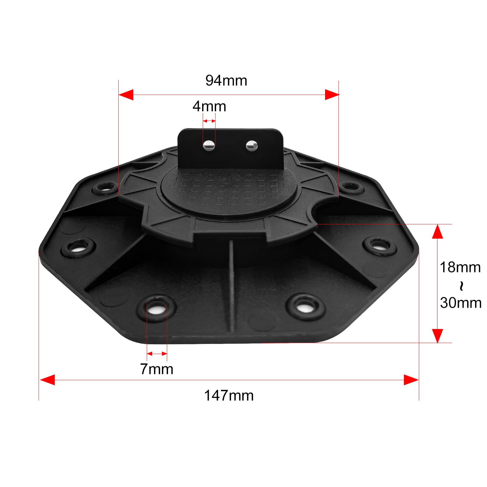 10 piezas de soportes ajustables en altura de 18-30mm, soportes para suelos de terraza, material PP, para juegos de agua, jardines de terraza, adoquines de patio, diseño de jardines, etc